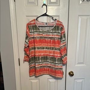 Pink and Gray 3/4 Sleeve Boxy Tunic